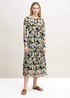 Tom Tailor Patterned Midi Dress Olive Colorful Floral Design - 1030257-29151