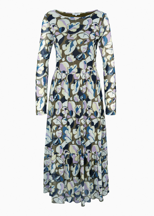 Tom Tailor Patterned Midi Dress Olive Colorful Floral Design - 1030257-29151