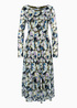 Tom Tailor Patterned Midi Dress Olive Colorful Floral Design - 1030257-29151
