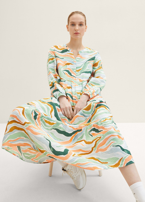 Tom Tailor Dress Colorful Wavy Design - 1035230-31122