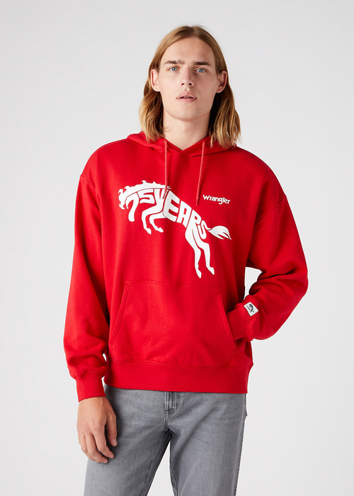Wrangler 75th Anni Hoodie - Chinese Red W645HTXCJ 112146185