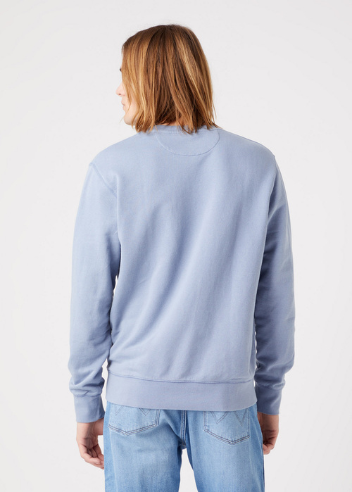 Mska Bluza Wrangler Graphic Crew Stone Wash Blue - W6D8HAX4Q
