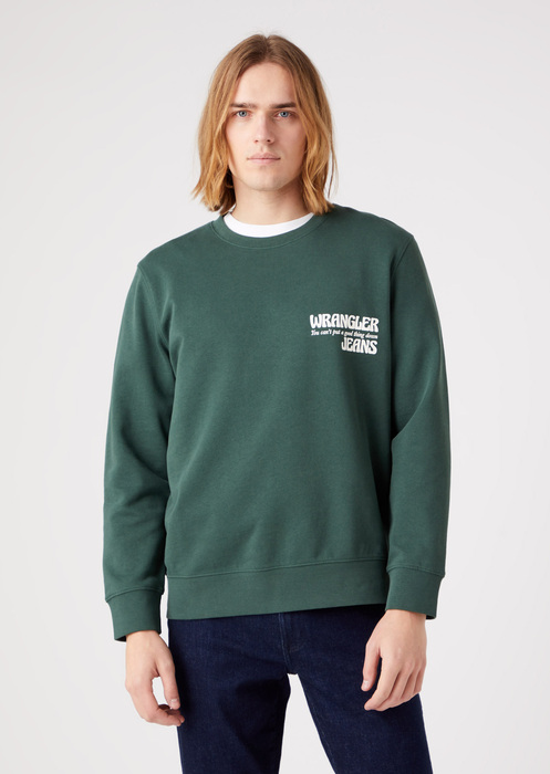Wrangler Slogan Crew - Sycamore Green W667ILG49 112321341