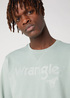 Wrangler Logo Crew Sweat Green Milieu - W6MSIQG63 Wrangler Logo Crew Sweat Green Milieu - W6MSIQG63