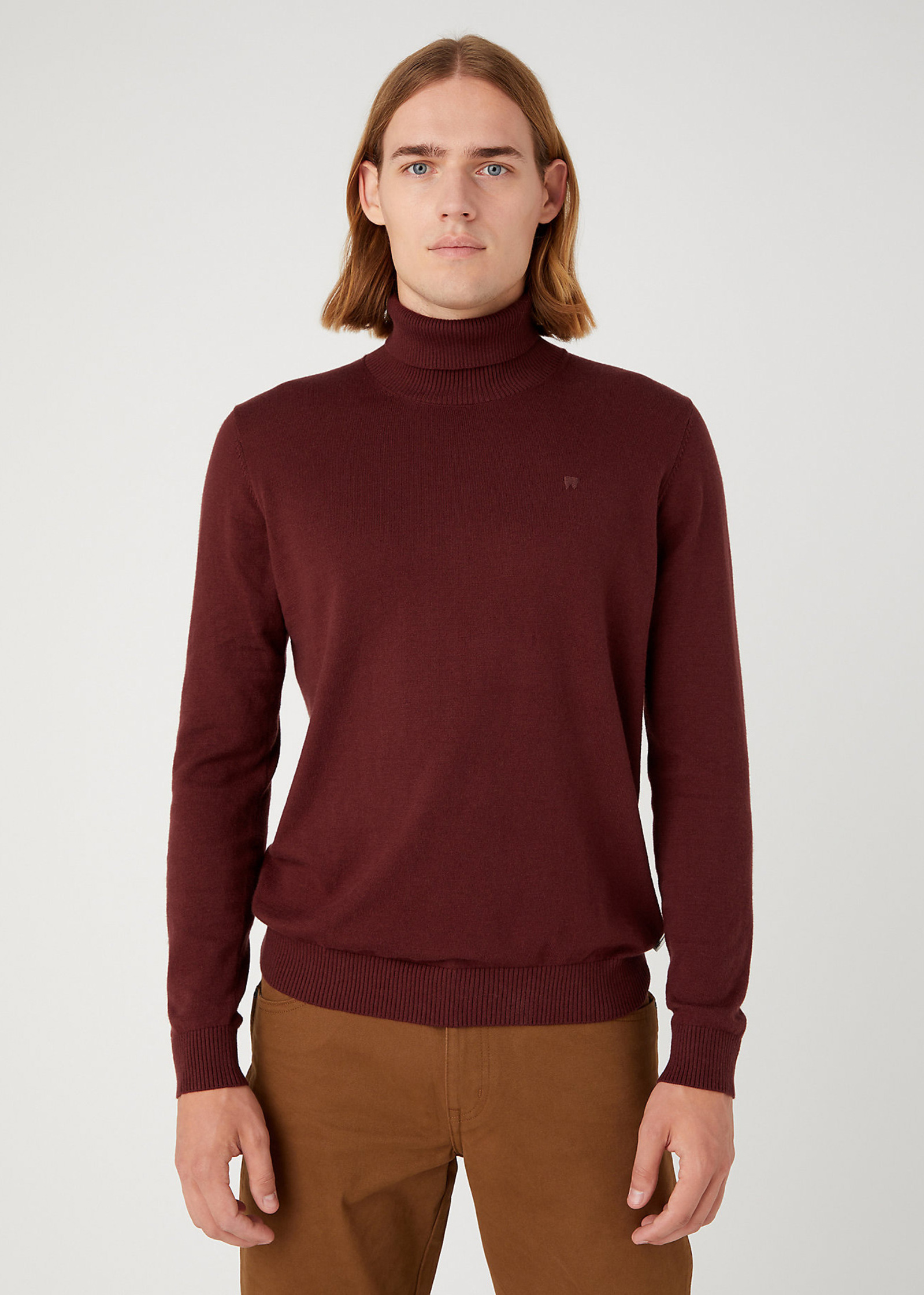 Meski Sweter Wrangler Roll Neck Knit Dahlia - W8D42PH45