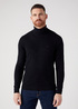 Meski Sweter Wrangler Roll Neck Knit Black - W8D42P100