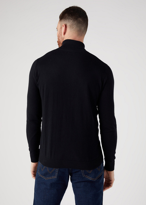 Meski Sweter Wrangler Roll Neck Knit Black - W8D42P100