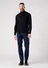 Meski Sweter Wrangler Roll Neck Knit Black - W8D42P100