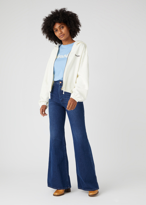 Damski T Shirt Wrangler Regular Tee Della Robia Blue - W7N4GHB40