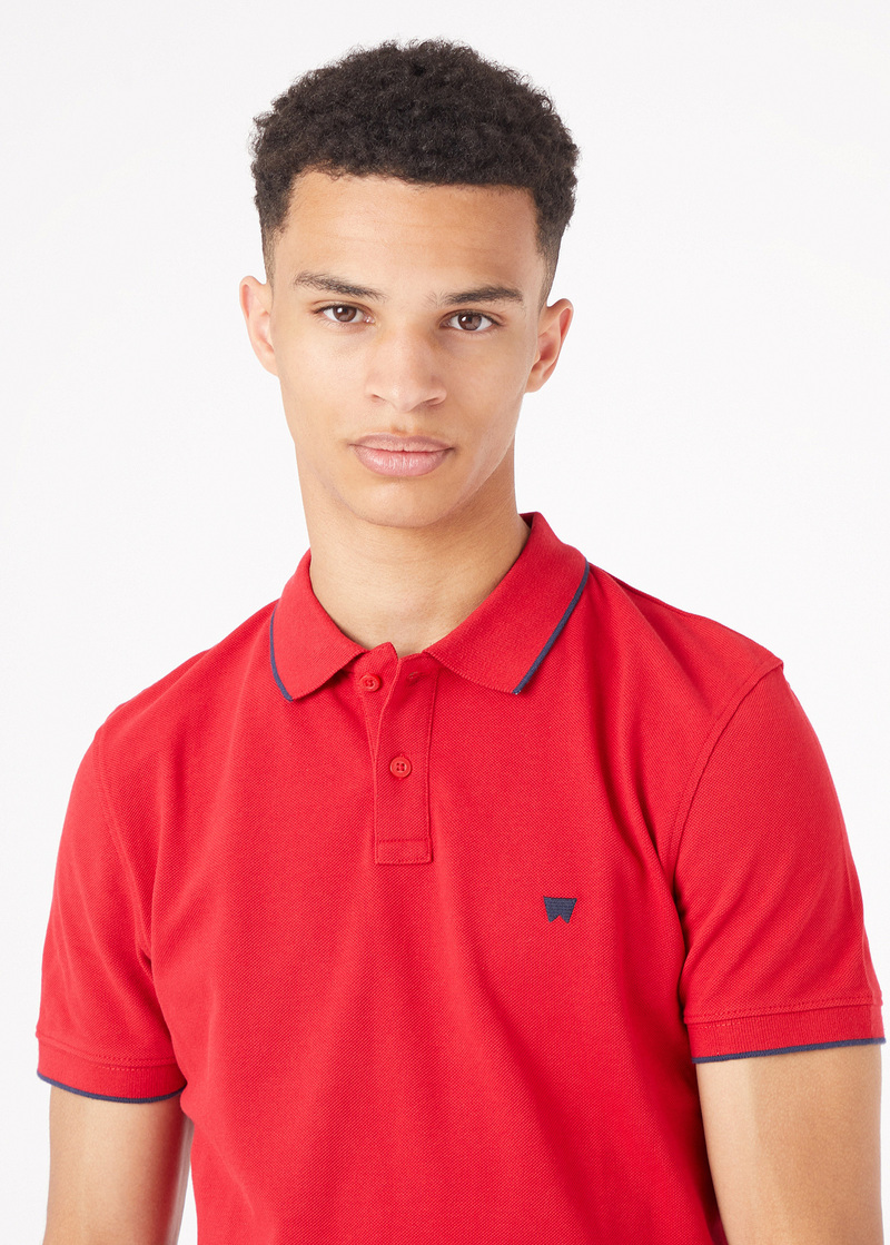 Wrangler Polo T Shirt Red - W7BHK4X47
