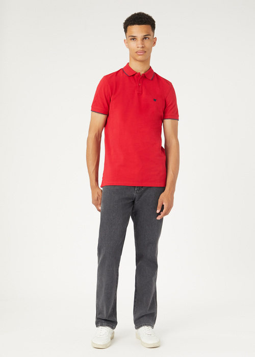 Meska Koszulka Polo Wrangler Polo T Shirt Red - W7BHK4X47