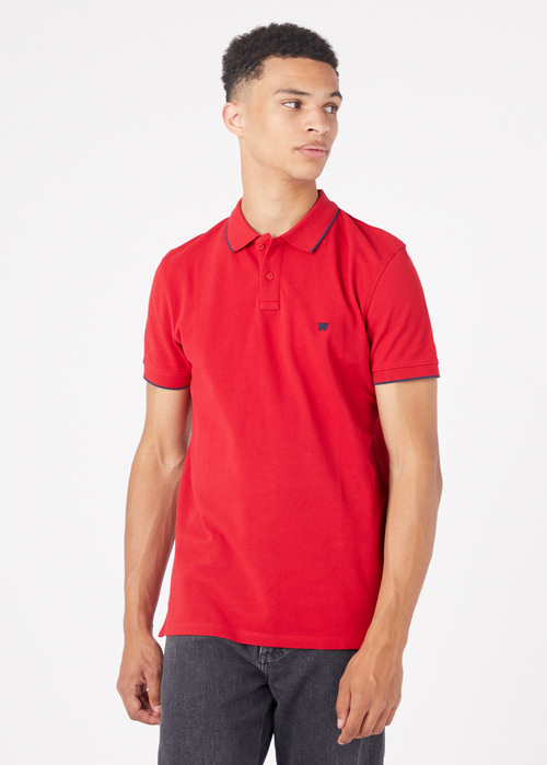 Meska Koszulka Polo Wrangler Polo T Shirt Red - W7BHK4X47
