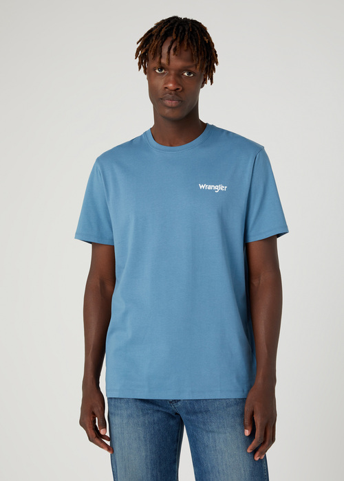 Wrangler 2 Pack Sign Off Tee - Capitains Blue W7BZFQ84Z 112332762