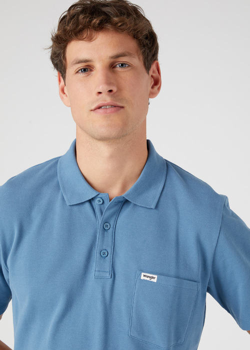 Wrangler Polo Shirt Captains Blue - W7BJK484Z