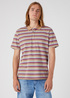 Wrangler Polo Shirt Burro Brown Stripe - W7BPKFH37