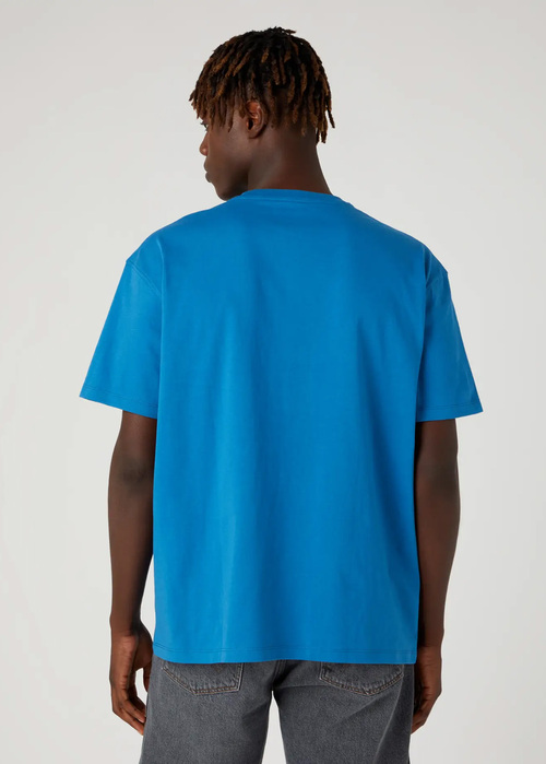 Meski T Shirt Wrangler Slogan Men Tee Deep Water - W70NEE69F