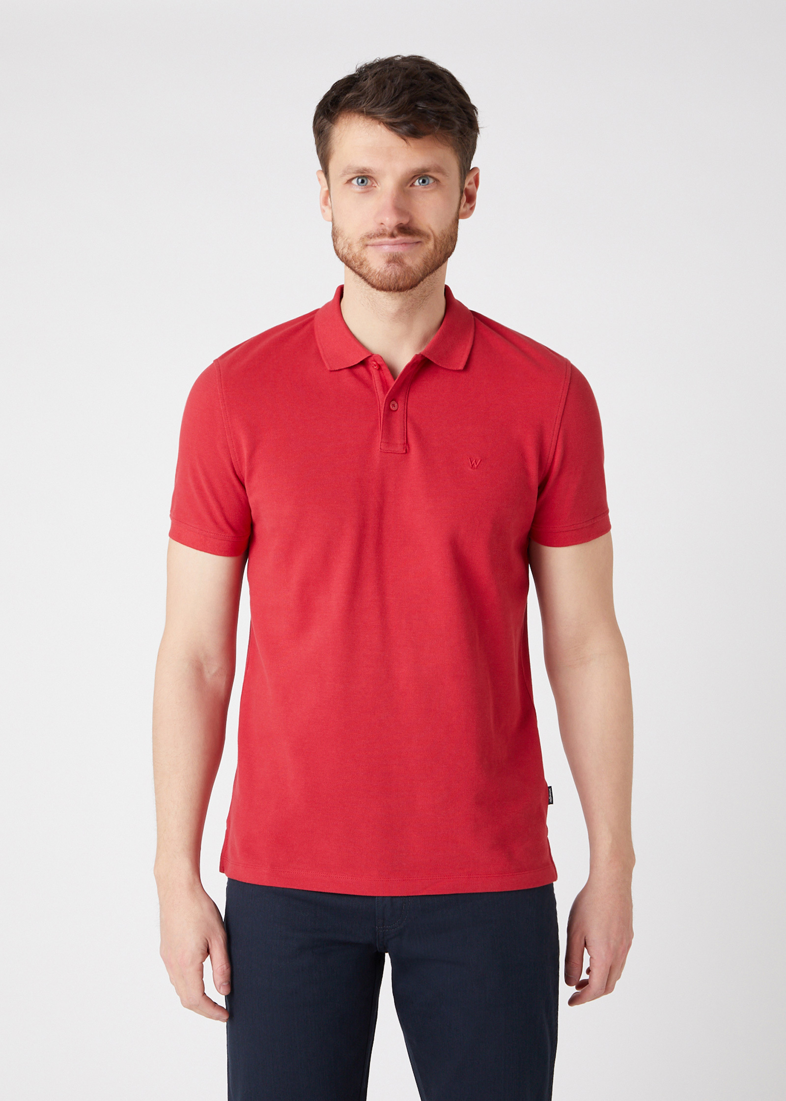 Wrangler Polo T Shirt Red - W7MJK4X47