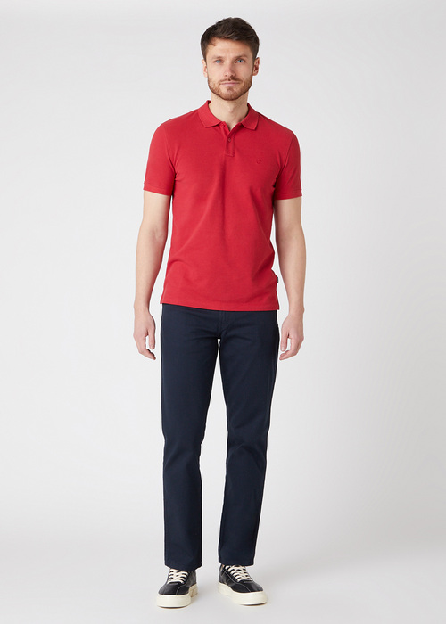 Wrangler Polo T Shirt Red - W7MJK4X47