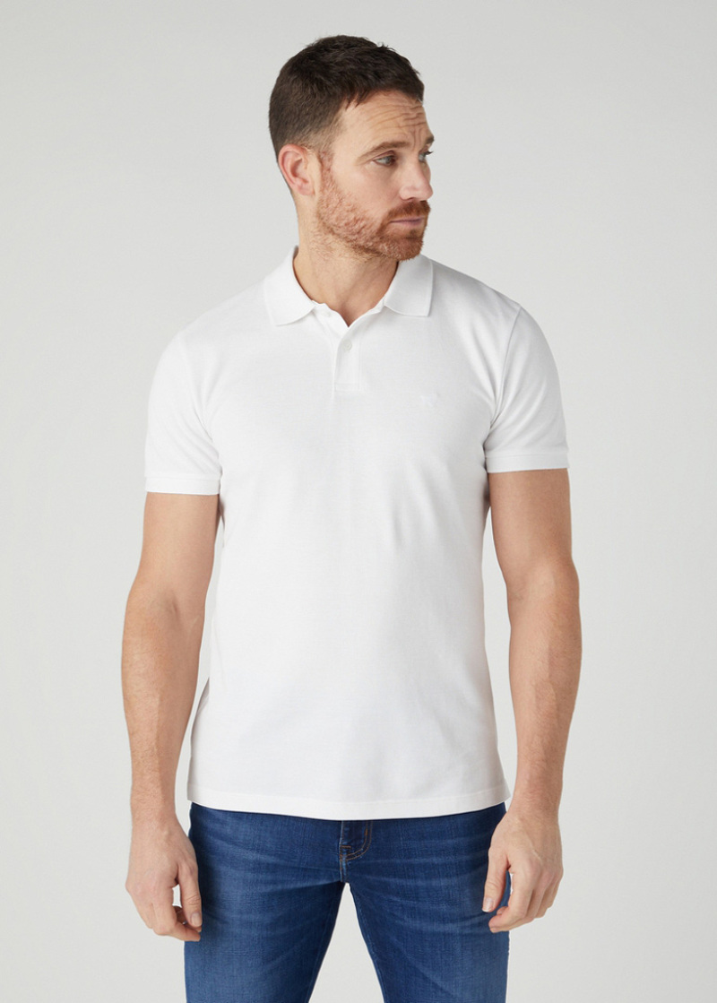 Wrangler Polo Shirt White - W7X7K4989