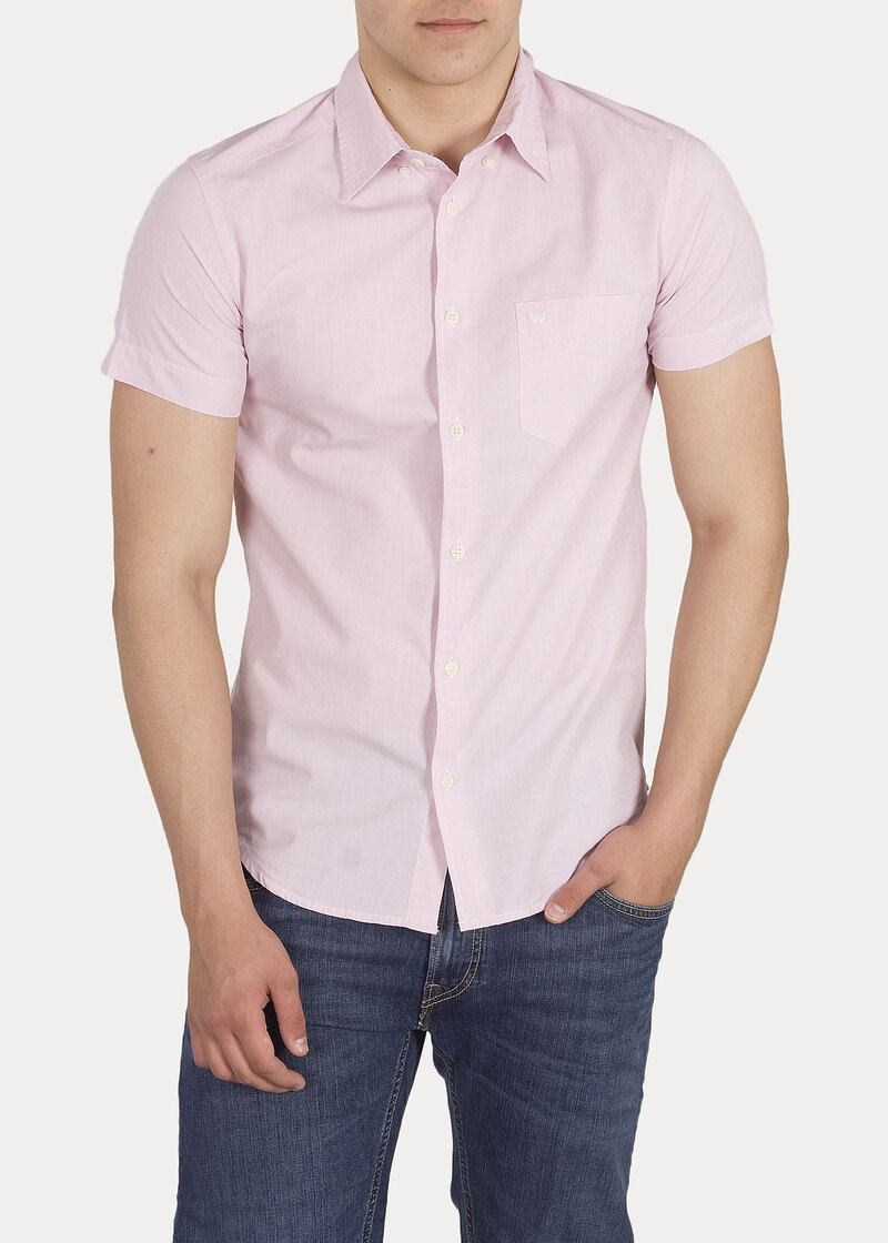 Meska Koszula Materialowe Wrangler Short Sleeve One Pocket Button Down Cameo Pink - W5944OSY2