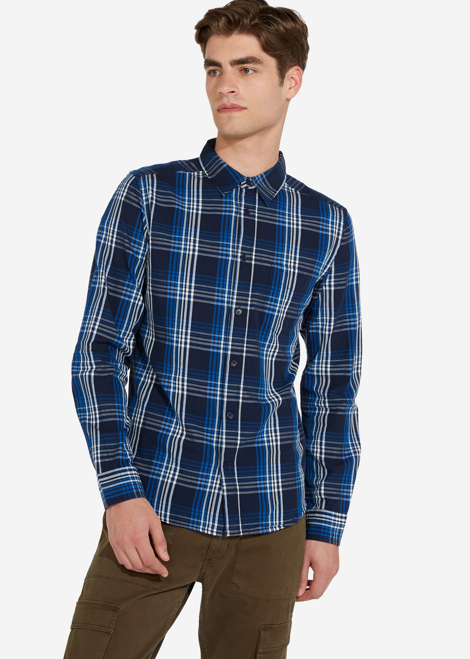 Wrangler Long Sleeve 1 Pocket Shirt Wrangler Blue - W5F14MX05