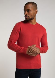 Męski Sweter MUSTANG Jeans® Emil C Basic - Aurora Red (1012154-7121)