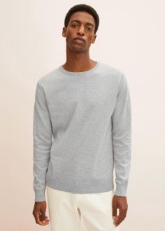 Męski Sweter Tom Tailor® Simple knitted jumper - Light Soft Grey Melange (1012819-14427)