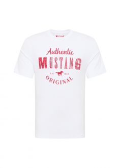 T-Shirt Męski Mustang Jeans® Style Alex C Print - General White (1012988-2045)