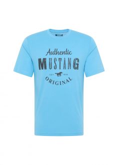 T-Shirt Męski Mustang Jeans® Style Alex C Print - Bonnie Blue (1012988-5094)