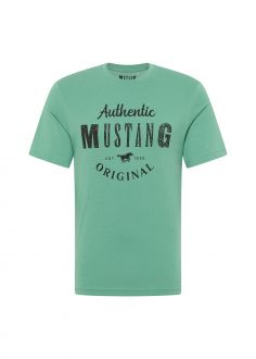 T-Shirt Męski Mustang Jeans® Style Alex C Print - Frosty Spruce (1012988-6398)