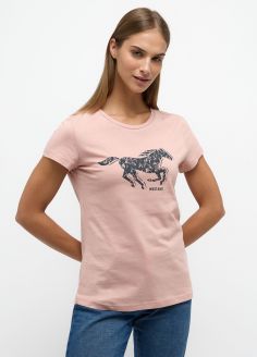 T-Shirt Damski Mustang Jeans® Alexia C Print - Misty Rose (1014477-8089)