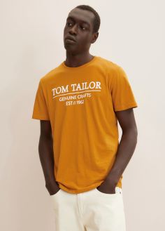 T-Shirt Męski Tom Tailor® T-shirt Logo - Peanut Butter Brown (1021229-10821)