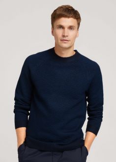 Męski Sweter Tom Tailor® Cosy Sweater - Navy Blue Stripe (1028591-28600)