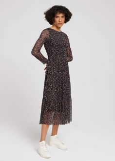 Sukienka Tom Tailor® Dress Mesh Printed - Black Small Dot Design (1029262-28383)