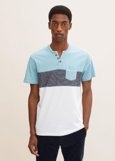 T-Shirt Męski Tom Tailor® Henley Tshirt - Calm Cloud Blue (1030505-26298)