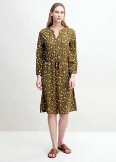 Sukienka Tom Tailor® Patterned blouse dress - Olive small floral design (1030891-29156)