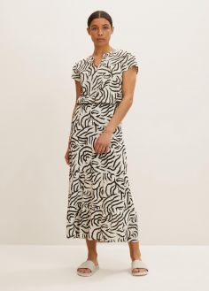 Damskie Spódnice Tom Tailor® Skirt - Beige Abstract Waves Design (1031673-29963)
