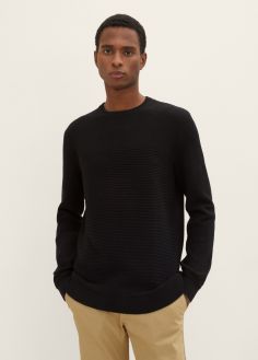 Męski Sweter Tom Tailor® Knited Jumper - Black (1032302-29999)