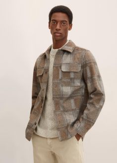 Męska Kurtka Tom Tailor® Shirt Jacket - Brown Check (1032499-30475)