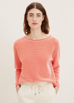 Damski Sweter Tom Tailor® Knitted Jumper - Red Bubble Structure (1033125-31310)