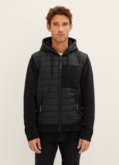 Męska Kurtka Tom Tailor® Sweat Jacket With Nylon - Black (1034363-29999)