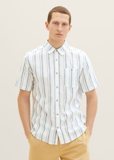Męska Koszula Tom Tailor® 1/2 Shirt - Off White Base Big Stripe (1034902-31240)