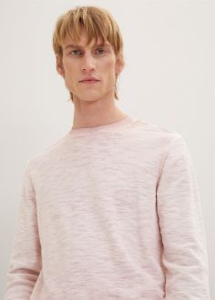 Męski Sweter Tom Tailor® Knitted sweater with a round neckline - Velvet Rose (1034938-13009)
