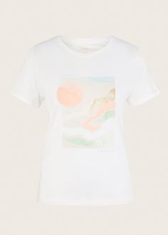T-Shirt Damski Tom Tailor® T-shirt with a print - Whisper White (1035470-10315)