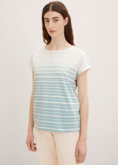 T-Shirt Damski Tom Tailor® Tshirt - Blue Gradient Stripe (1035480-31328)