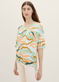 T-Shirt Damski Tom Tailor® Tshirt Floral - Colorful Wavy Design (1035483-31122)