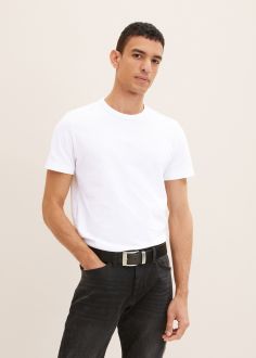 T-Shirt Męski Tom Tailor® Basic t-shirt with a logo print - White (1035552-20000)