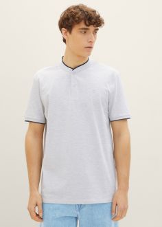 T-Shirt Męski Denim Tom Tailor® Tshirt - Light Stone Grey Melange (1035846-15398)