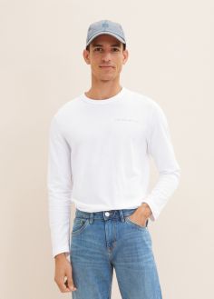 T-Shirt Męski Tom Tailor® Long Sleeve T-Shirt - White (1036176-20000)