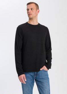 Męski Sweter Cross Jeans® Long Sleeve Sweatshirt - Black (020) (15875-020)